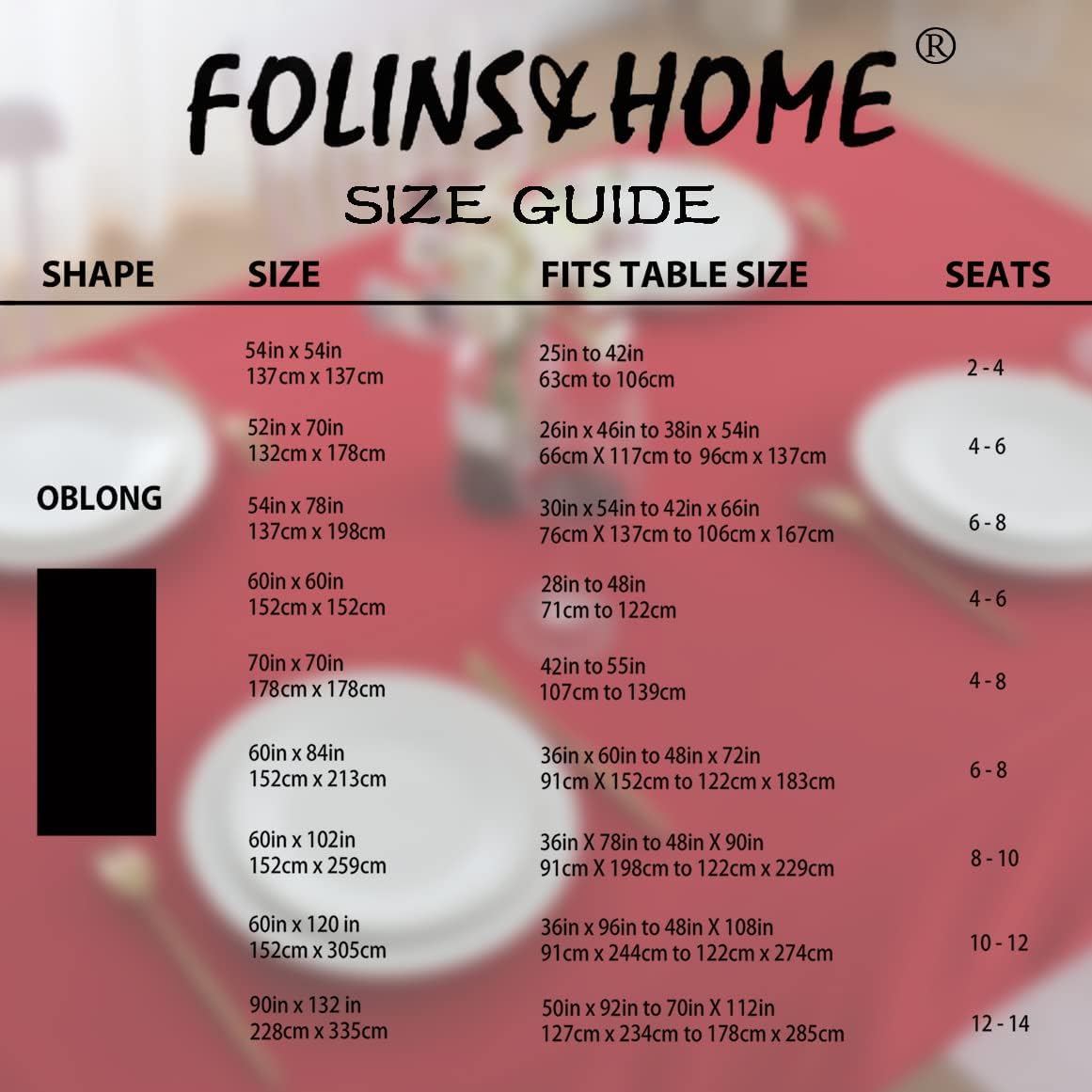 FOLINS&HOME Red Rectangle Tablecloth 52 x 70 Wrinkle Free Waterproof Polyester Table Cloths, Spillproof Heavy Duty and Washable Table Cover for Party, Indoor and Outdoor-Oblong/Rectangular