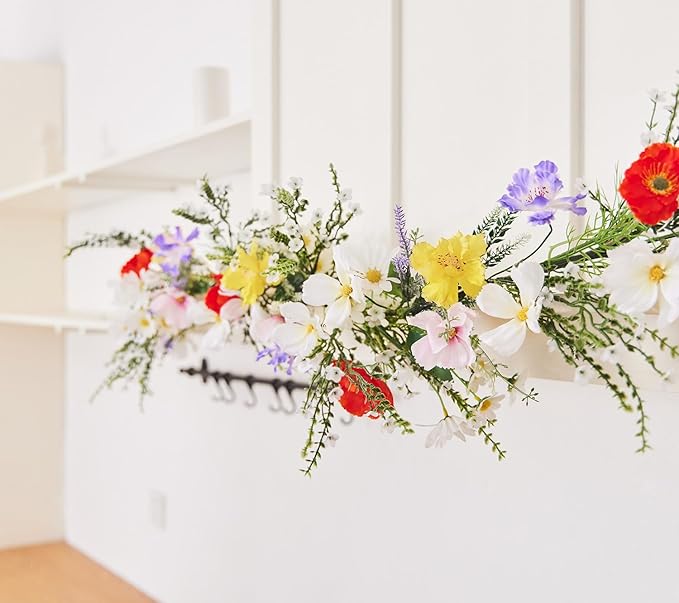 6FT Greenery Eucalyptus Garland, Spring Eucalyptus for Home Decor Wedding Garland for Table Centerpieces & Wedding Arch Floral Arrangements 6FT Real Touch Silk Stems