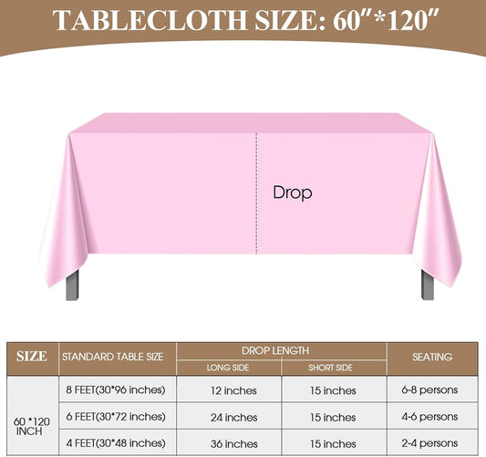 Rectangle Tablecloths 60x120 Inch 2 Pack Pink Tablecloth Washable Decorative Linen Polyester Table Cloths for Dining Table Banquets Buffet Parties and Wedding