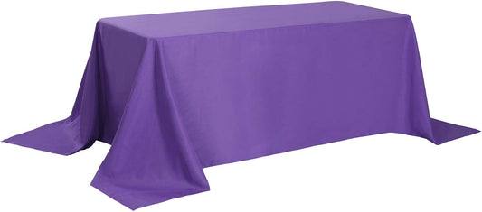 Rectangle Tablecloth 90x132 inch Washable Polyester Fabric Table Cloth for Wedding Party Dining Banquet Decoration(90x132,Purple)