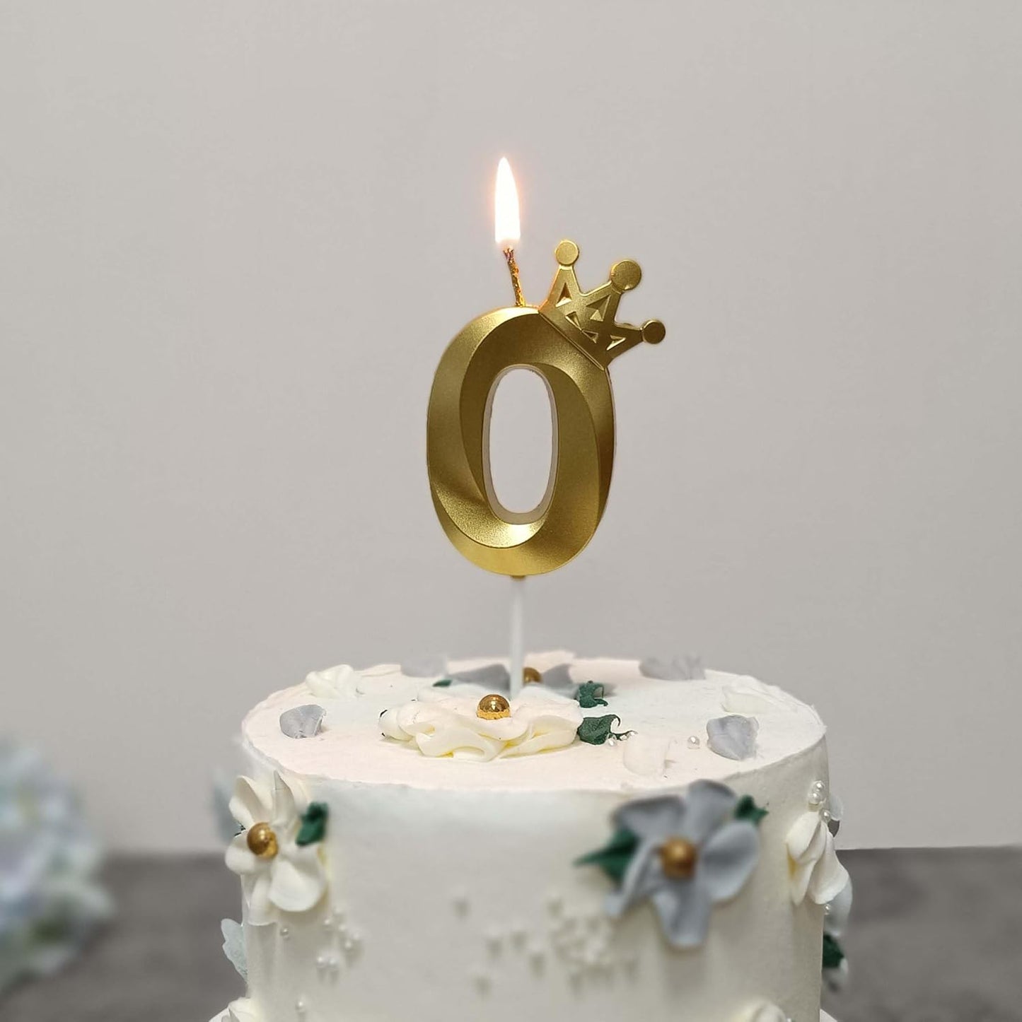 The Number 0 Gold Birthday Candles for Cake is Beautiful Number Candles for Birthday Decorations for Boys and Girls (Gold,0)