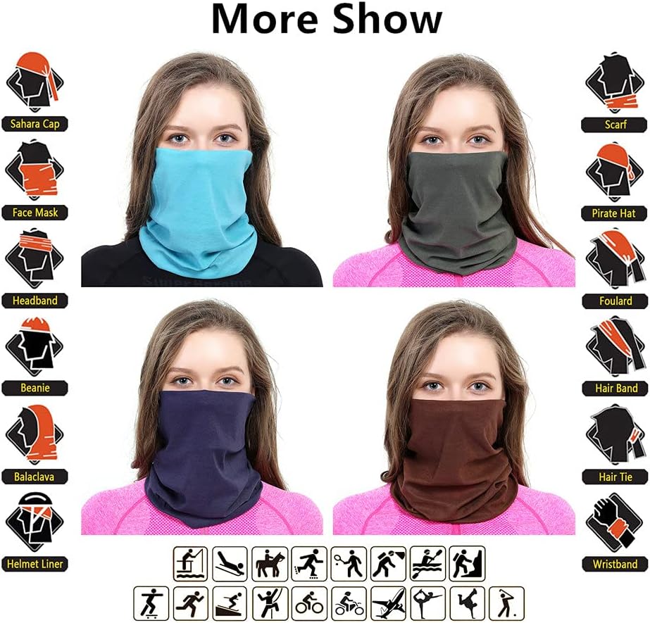 Headband Neck Gaiter Head Wrap Headwear Face Mask Magic Scarf Bandana for Men and Women