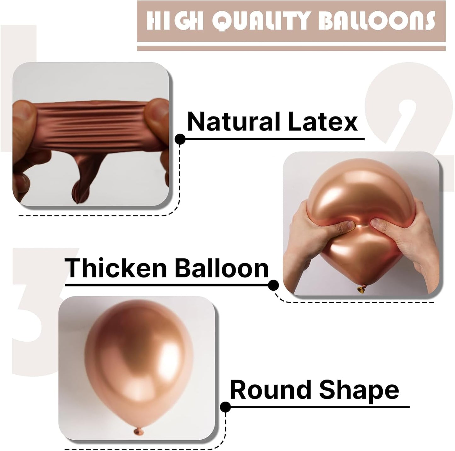 PartyWoo Metallic Rose Gold Balloons, 50 pcs 5 Inch Champagne Gold Metallic Balloons, Champagne Gold Balloons for Balloon Garland Balloon Arch as Birthday Party Decorations, Champagne Gold-G112