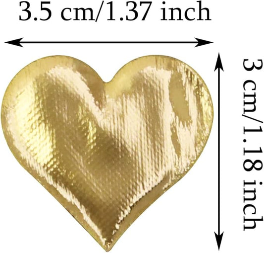ONLYKXY 200Pcs 3.5cm Big Sponge Confetti Decor Glitter Flower Heart Shape Petals Table Decoration for Wedding Party Valentine's Day Scatter Ponge Petal Confetti (Golden)