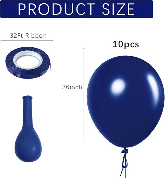Navy Blue Balloons Latex Party Dark Blue 10 Pack 36 inch Round Navy Balloons for Wedding Graduation Birthday Party Backdrop Decorations