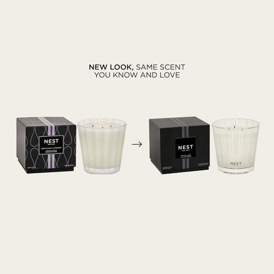 NEST New York Scented 3-Wick Candle, Cedar Leaf & Lavender - 21.2 oz - Up to 100-Hour Burn Time - Reusable Glass Vessel