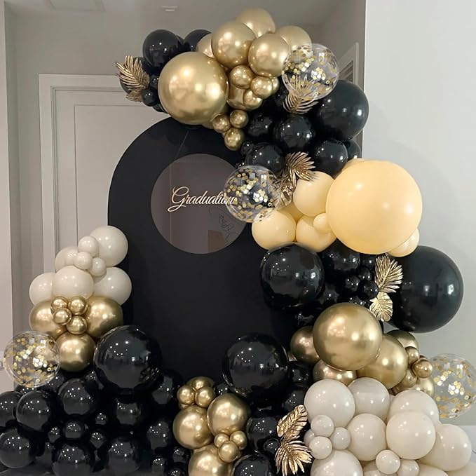 Black Nude White Gold Balloon Garland Arch Kit, 167Pcs Latex Balloons Different Sizes for Boho Birthday Baby Shower Gender Reveal Graduation Wedding Party Decorations