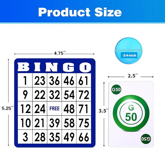 GSE Games & Sports Expert Complete Calling Bingo Game Set with 100 Bingo Cards, 1,000 Colorful Bingo Chips & Bingo Calling Cards for Parties, Large Groups, Bingo Game Nights