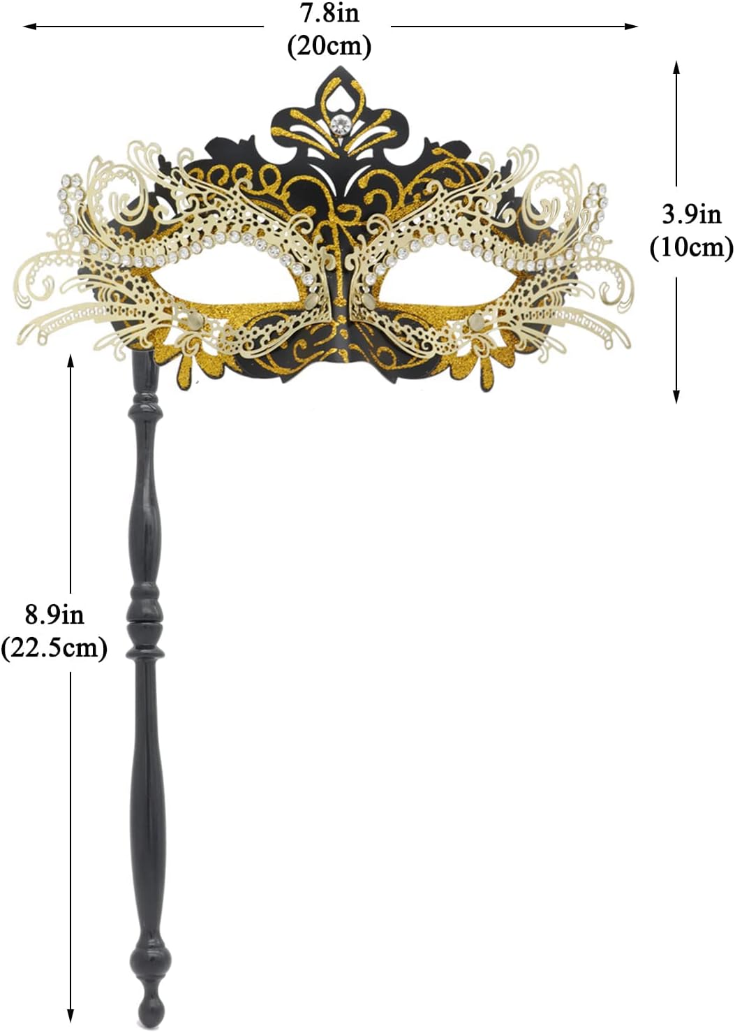 Coddsmz Masquerade Mask with Stick Venetian Mask Mardi Gras Decorations for Womens Halloween Costume Mask