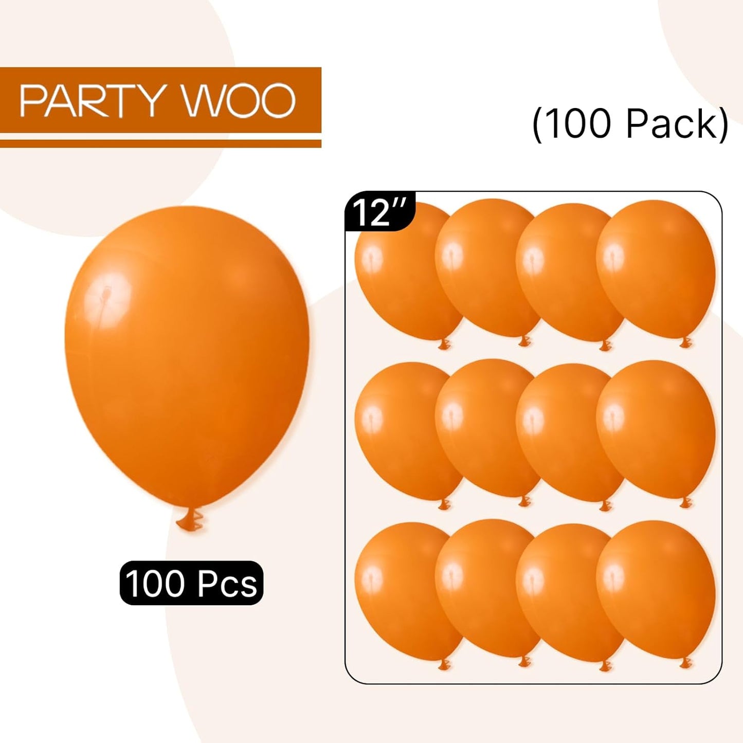 Burnt Orange Balloons 100 Pack – 12 Inch Terracotta Rust Fall Latex Balloons for Thanksgiving, Halloween, Baby Shower & Birthday Party