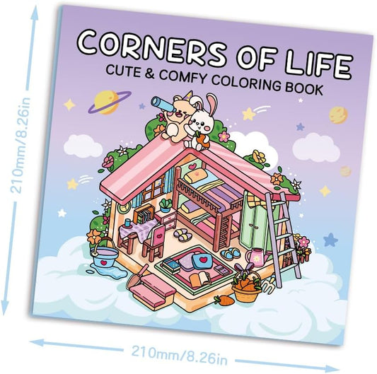 Adorable Coloring Book for Kids Ages 4–8: 40 Unique Single-Sided Pages to Prevent Bleed-Through | Thick Paper for Markers & Crayons | Screen-Free Learning Fun & Family Creative Gift (Corners of Life)