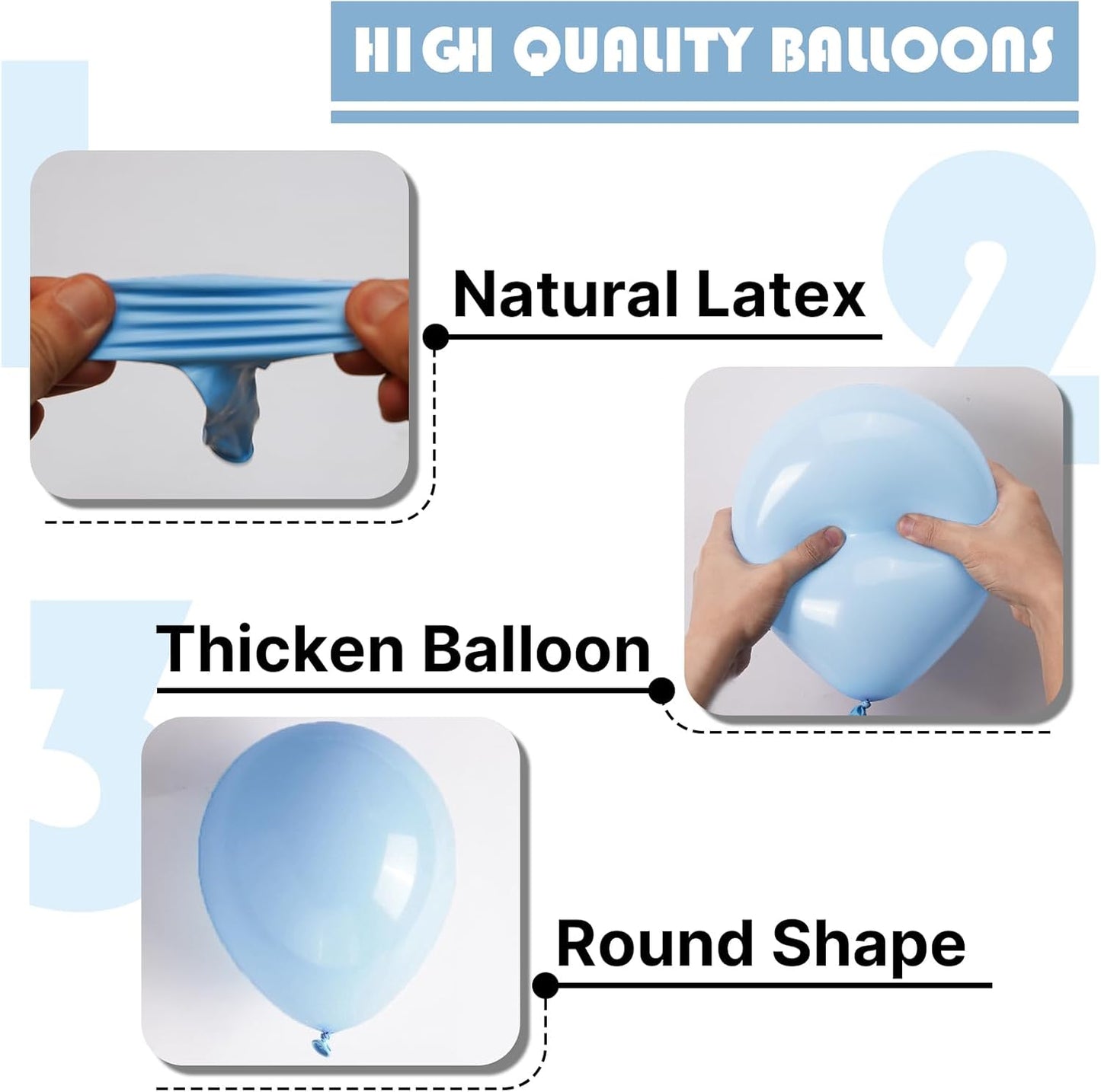 PartyWoo Baby Blue Balloons 50pcs 5 Inch Small Mini Light Pastel Sky Aqua Blue Balloons for Graduation Baby Shower Gender Reveal Weddings Easter Birthday Bachelorette Party Decorations Blue-Q13