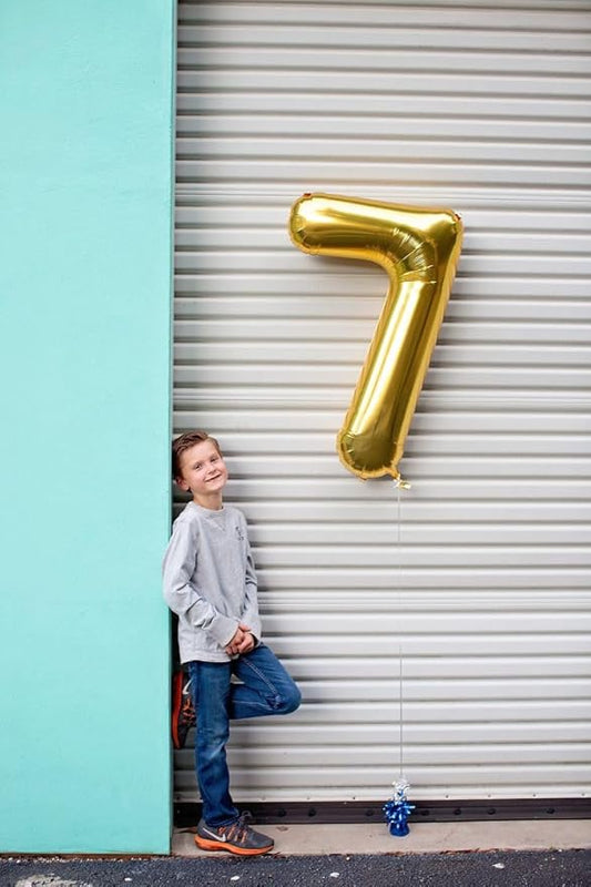 Gold 7 Balloon, Number Balloon 40 Inch, Gold Party Decorations, 7th Balloon Number, Gold Seven Birthday Decorations, Number 7 Balloon