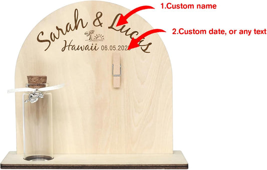 Personalized Honeymoon Sand Jar,Custom Anniversary Photo presents, Vacation Keepsake Jar,Wedding Presents,Honeymoon Present, Bride to be Gift,Valentine’s Day Gifts (style2)