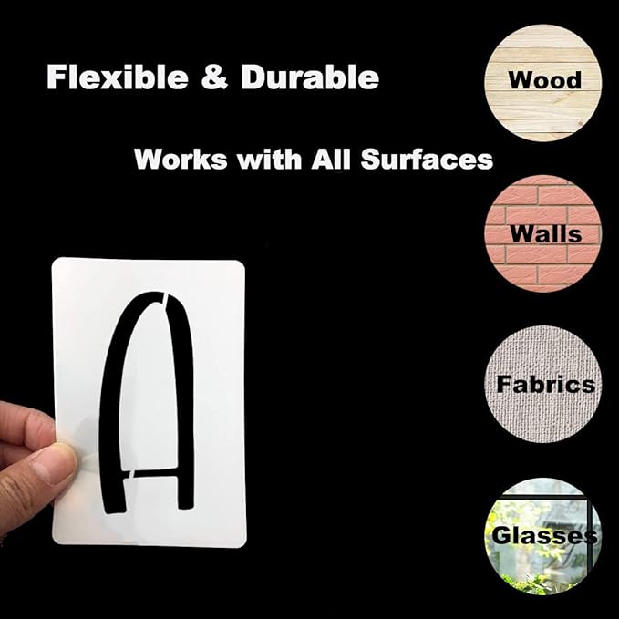 10 Inch Alphabet Letter Stencils for Painting - 42 Pack Letter and Number Stencil Templates with Signs for Painting on Wood, Reusable Letters and Numbers Stencils for Chalkboard Wood Signs & Wall Art
