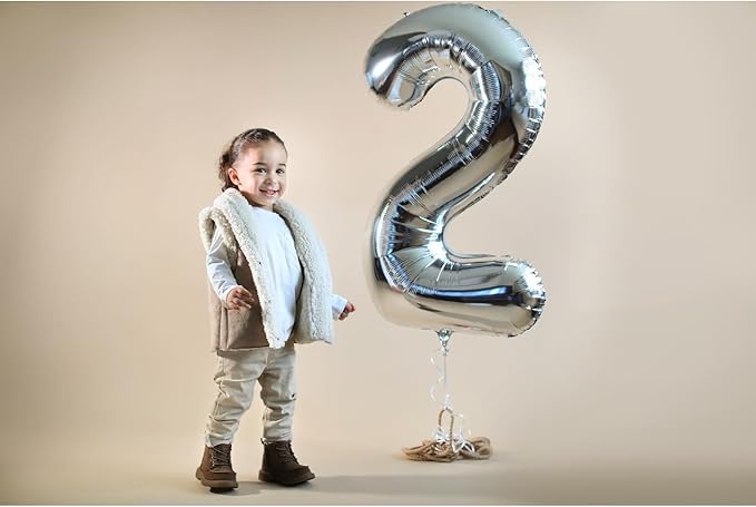 Silver Number 12 Balloon 40 inch, 12 Number Balloons, 12th Silver Birthday Decorations for Girls Boys Kids, 12 Year Old Silver Party Supplies