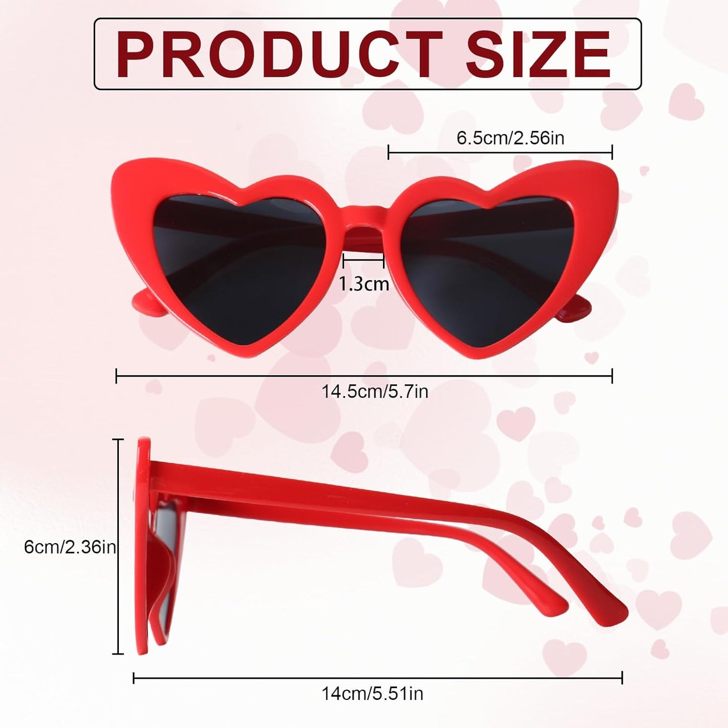 AEAHALY Pink White Black Heart Sunglasses for Women Vintage Bride Heart Shaped Sunglasses Wedding Party Accessories
