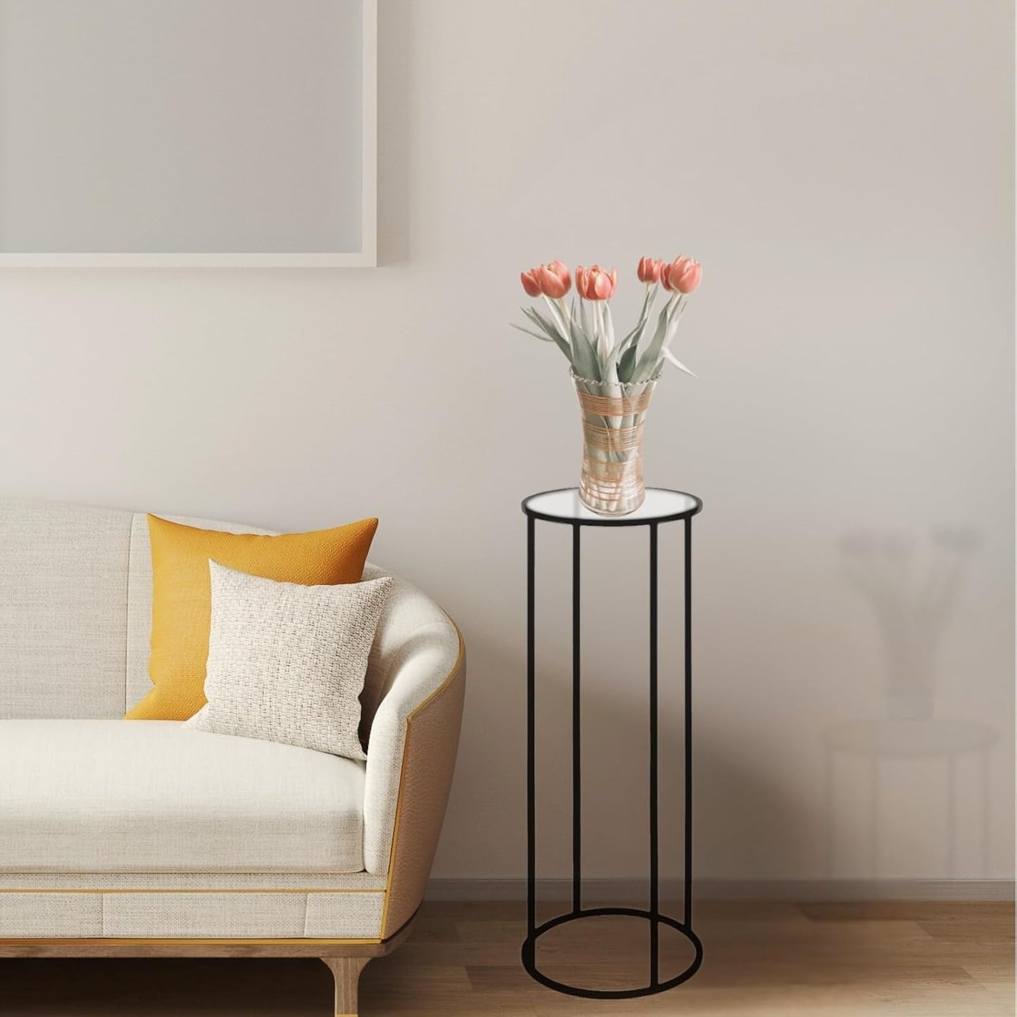 5PCS Round Black Plant Stand Flower Stand for Party, Tall Metal Pedestal Stands for Display Decoration, Cake, Birthday, Wedding, Baby or Bridal Shower, Cylinder Column for Desserts