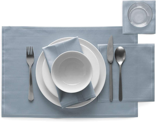 My Drap Cotton Cocktail Napkins On A Roll, Tear & Serve, Foggy Blue (Small 4.5x4.5 Inch) 50 Luxury Disposable Bar Napkins, Perfect for Serving Drinks & Cocktails, Elevating All Your Parties & Events.
