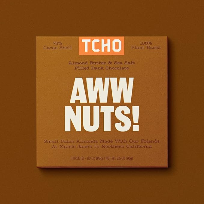 TCHO Aww Nuts! 75% Dark Chocolate Bars (3 pack) | Plant Based, Organic & Fair Trade, | Non GMO, Non-Dairy, Vegan, Soy Free (2.5oz each)