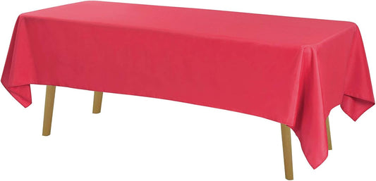 Rectangle Tablecloth 60x102 inch Washable Polyester Fabric Table Cloth for Wedding Party Dining Banquet Decoration(60x102, Red)