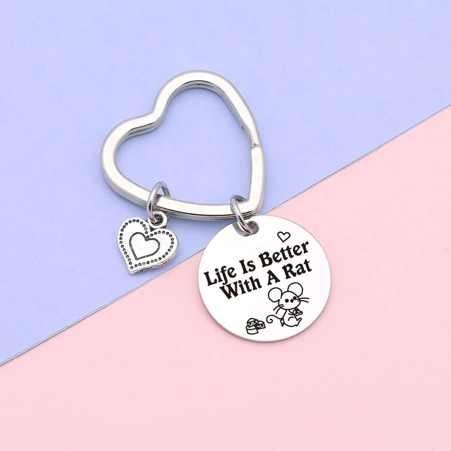 7RVZM Rat Gifts For Rat Lovers Keychain Rat Themed Gift Rat Owner Gift Animal Lover Keychain