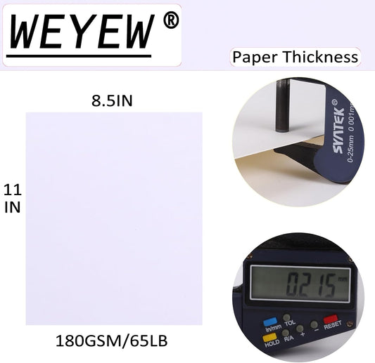 White Cardstock 8.5 x 11 Thick Paper, 40 Sheets 65 LB/180 GSM, Cardstock Printer Paper for Invitations, Menus, Wedding, DIY Cards, Kids School Supplies
