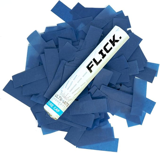 Ultimate Confetti - 8 Pack Dark Blue Confetti Wands - Handheld 6" Biodegradable Tissue Paper Confetti Flick Flutter Sticks For Wedding, Birthday, Parties & Live Events - 1 Handful, 0.5 oz Each Stick