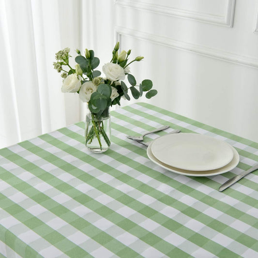 maxmill Square Checkered Tablecloth Water Resistance Antiwrinkle Spillproof Heavy Weight Gingham Table Cloth Buffalo Plaid for Buffet Banquet Parties Event Holiday Dinner 70 x 70 Inch Mint and White