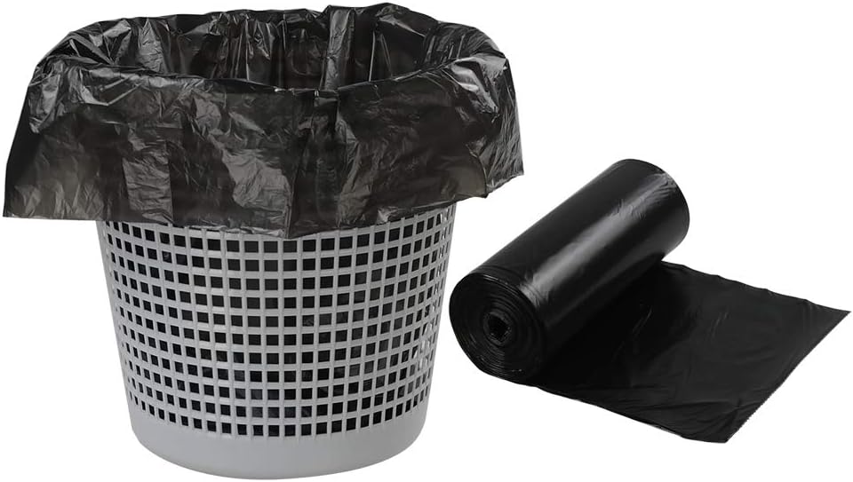 Ramddy 1.5 Gallon Small Trash Bags, Black, 6 Roll/150 Counts