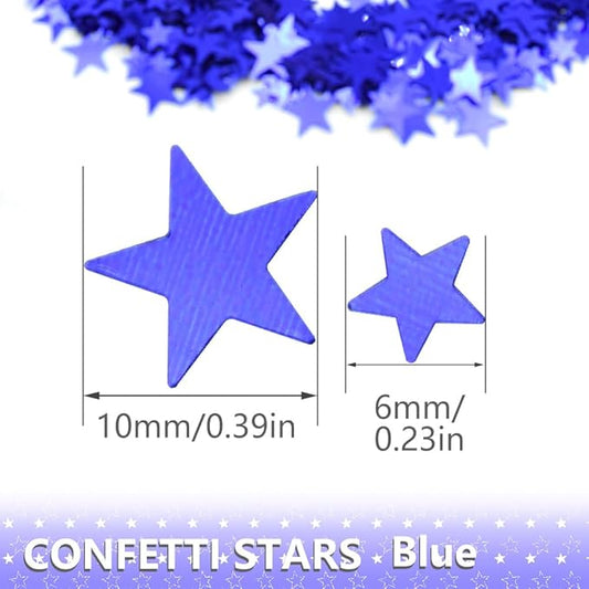 Ruidee 60g Star Confetti Metallic Foil Stars Table Confetti Metallic Foil Stars Sequin for Halloween Birthday Wedding Festival Party DIY(ZX/Blue)