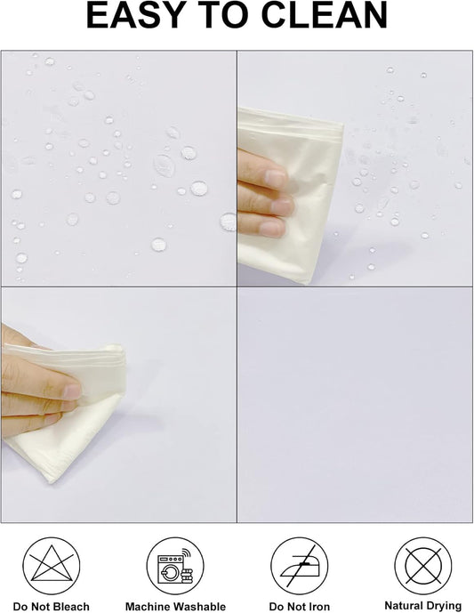 Fokitut 2 Pack Waterproof Rectangle Tablecloth, 90x156 Inch,Stain Resistant and Wrinkle Polyester Table Cloth, Fabric Table Cover for Kitchen Dining, Wedding, Party, Holiday Dinner-White