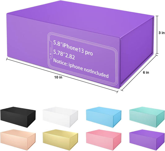Purple Gift Box 10" x 6" x 3" with Magnetic Closure Lid Gifts Boxe for Presents,Bridesmaid Gift Boxes,Cute Box,Birthday Gift Boxs,Luxury for Gifts Packaging, Magnetic Gift Box for Wrapping Gifts (Purple)
