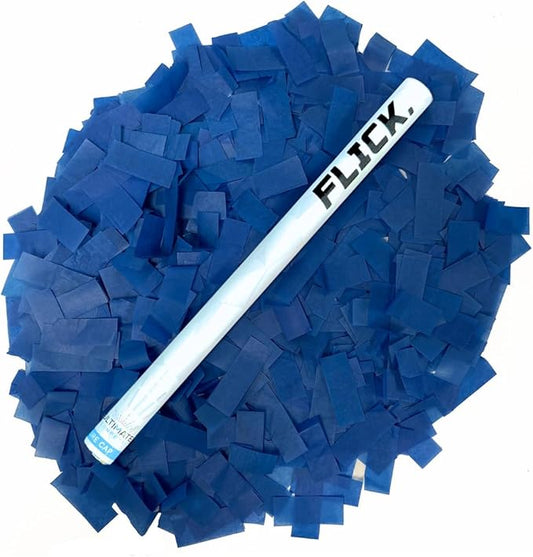 Ultimate Confetti - 8 Pack Dark Blue Confetti Wands - Handheld 14" Biodegradable Tissue Paper Confetti Flick Flutter Sticks For Wedding, Birthday, Parties & Live Events - 2 Handfuls, 1.5 oz Each Stick