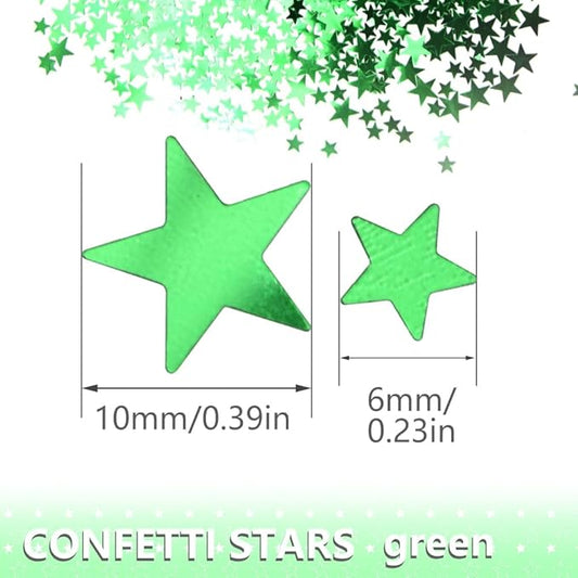 Ruidee 60g Star Confetti Metallic Foil Stars Table Confetti Metallic Foil Stars Sequin for Halloween Birthday Wedding Festival Party DIY(ZX/Green)