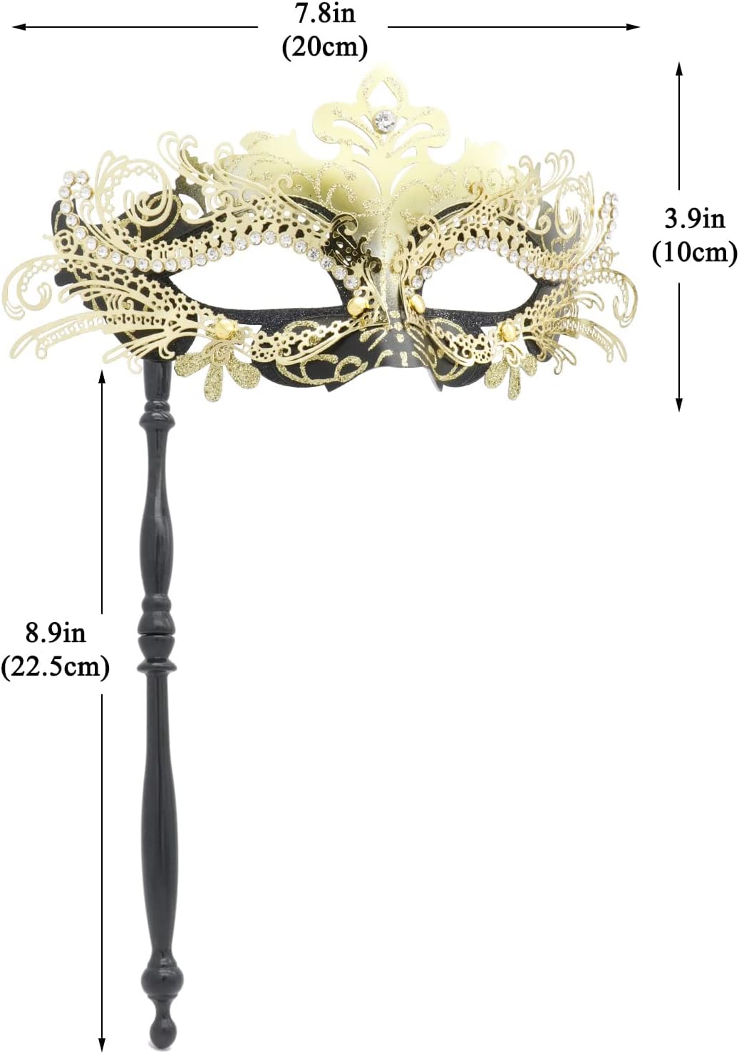 Coddsmz Masquerade Mask with Stick Venetian Mask Mardi Gras Decorations for Womens Halloween Costume Mask