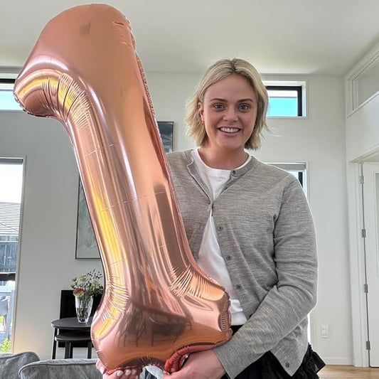 Rose Gold Number 8 Balloon 40 Inch, 8th Birthday Party Decorations for Children, Giant 8 Foil Balloon for Party Supplies