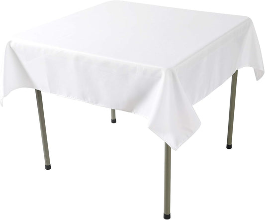 Cupuamon Square Tablecloth 52x52 inch Washable Polyester Fabric Table Cloth for Wedding Party Dining Banquet Decoration(52x52,White)