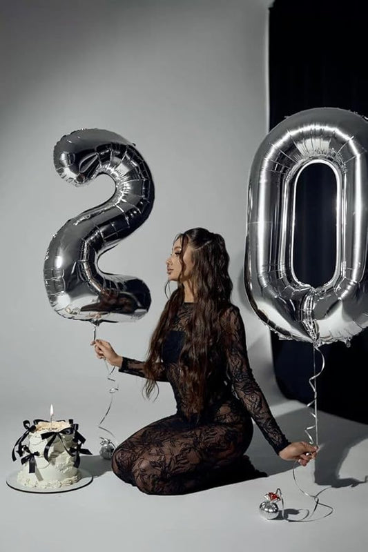 40 Inch Balloon Number 12, Silver Large Number Balloons Birthday Gift for 12 21 Years Old, Maylar Balloon Decorations for Wedding Engagement Graduations Memorial Day's