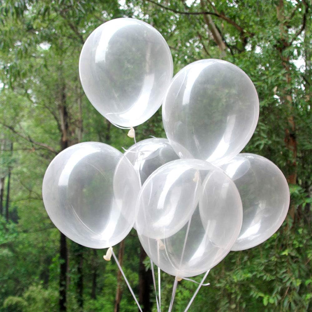 12 Inch Clear Balloons Party Latex Helium Transparent Balloon,Pack of 50