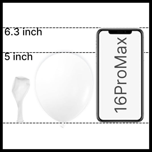 PartyWoo Balloons, 50 pcs 5 Inch Matte White Balloons, for Balloon Garland or Balloon Arch as Party Decorations, Wedding Decorations, Neutral Baby Shower Decorations, White-Y13