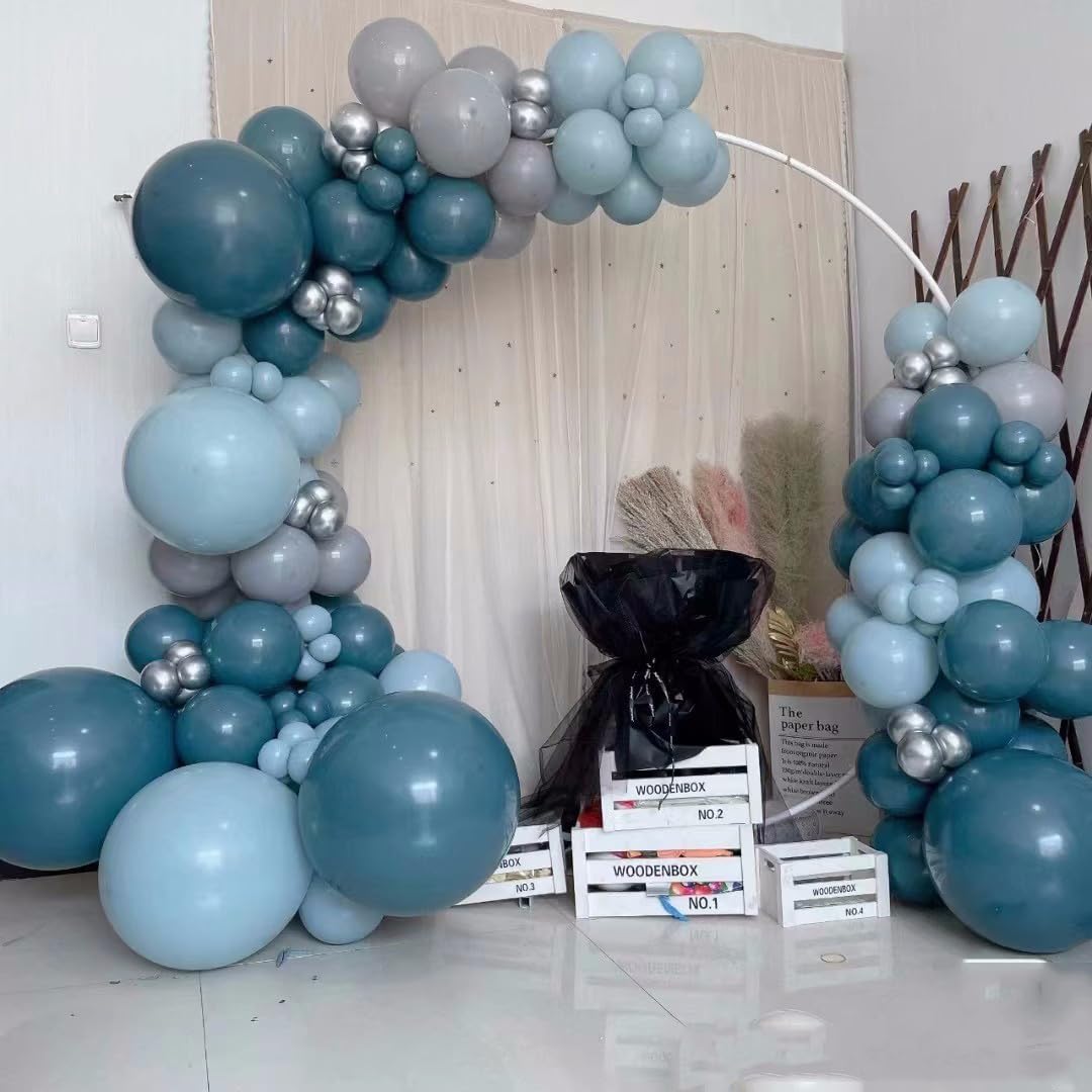 KALOR 18 inch Peacock Blue Balloons, 10pcs Thick Latex Round Helium Balloons for Birthday Family Party Wedding Party Baby Shower Decoration Supplies