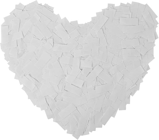 1.2LBS Confetti, White Biodegradable Confetti - Rectangular Fluttering Tissue Paper Confetti for Cannon and Launcher use – Parties, Concerts and Weddings for Events (ivory white)