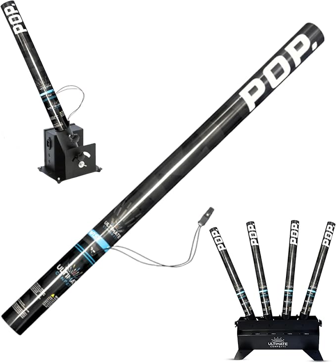 Ultimate Confetti - 32” Electric Empty Barrel Confetti Popper Cannon, Empty Single-Use Barrel for Confetti or Streamers, Shoots 25–35 ft, Requires EC-1 or EC-4 Confetti Machine to Activate