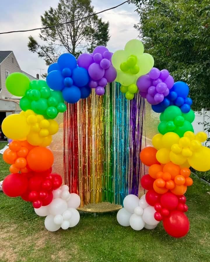 Paready Rainbow Balloons Set, 60Pcs Colorful Balloons, 12 Inch Bright Color Yellow Orange Hot Pink Teal Blue Confetti Balloon Helium for Rainbow Wedding Day Birthday Party decorations