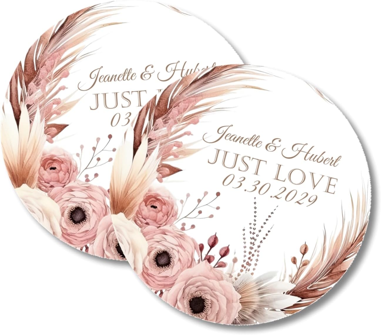 Boho Wedding Inviations, Set of 12 - Pampas Grass Wedding Invitations With Envelopes, Boho Pampas Wedding Invitation (Pampas Grass)