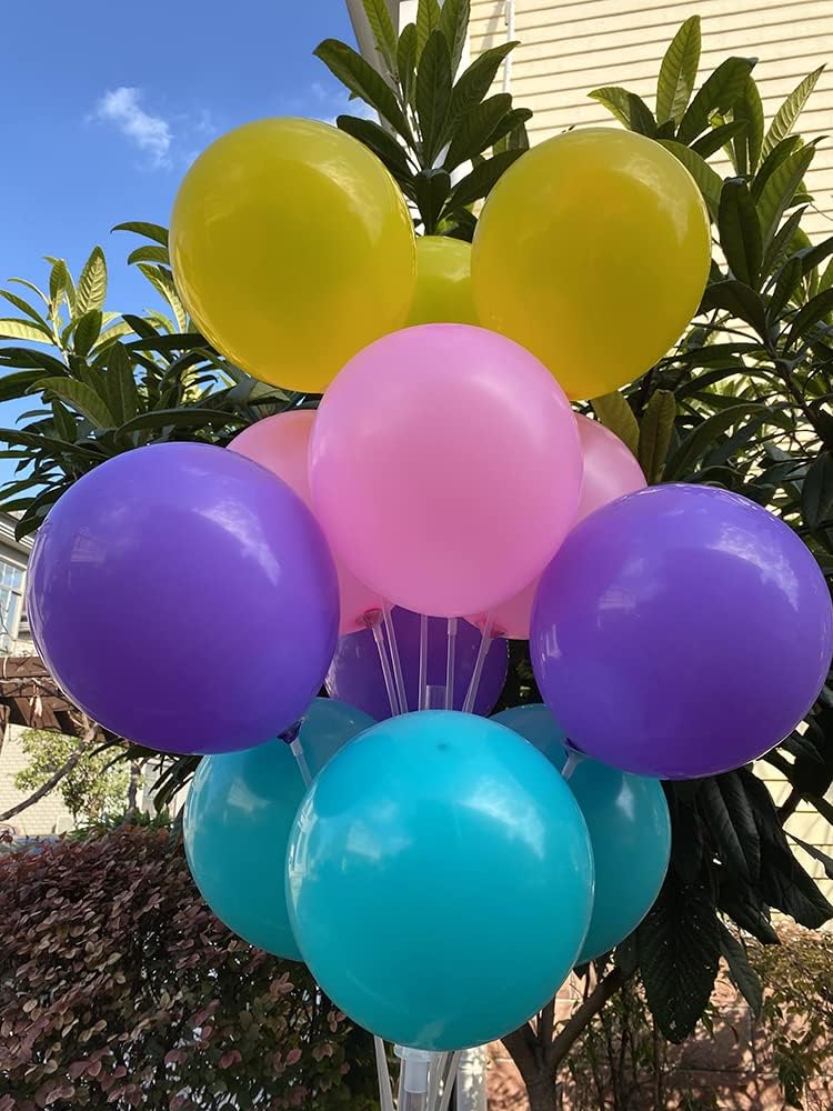 60 Count 12 Inch Latex Balloons for Birthday Wedding Party Decorations - Purple Teal Pink Yellow Baby Shower Supplies, Spring Summer Balloon Pack