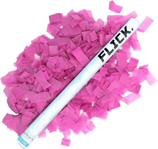 Ultimate Confetti - 8 Pack Pink Confetti Wands - Handheld 14" Biodegradable Tissue Paper Confetti Flick Flutter Sticks For Wedding, Birthday, Parties & Live Events - 2 Handfuls, 1.5 oz Each Stick