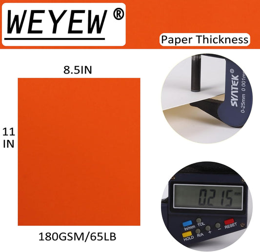 Orange Cardstock 8.5 x 11 Thick Paper, 40 Sheets 65 LB/180 GSM, Cardstock Printer Paper for Invitations, Menus, Wedding, DIY Cards, Kids School Supplies