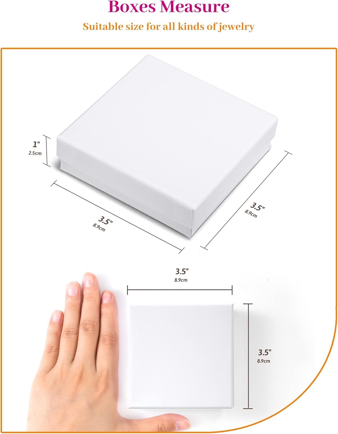 MESHA Jewelry Boxes White 3.5x3.5x1 Inch 240 Pcs, Matte Small Gift Box Cardboard Jewelry Boxes with Cotton Filled and Lids, Jewelry Box Bulk for Small Business Packing Necklace, Earring, Ring